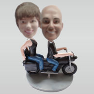 Personalized custom moto couple bobbleheads