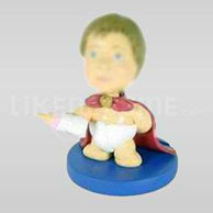 Novelty Superhero Baby Bobblehead with Bottle-11651