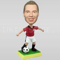 Personalized Soccer Player Red Jersey Bobblehead-11711
