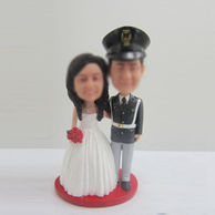 Personalized custom wedding cake bobblehead dolls