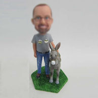 Personalized custom man and Donkey bobbleheads