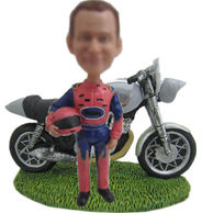 Personalized custom moto Racer bobbleheads