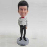 Personalized custom red Bow tie bobbleheads