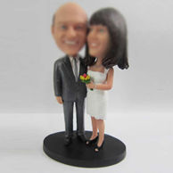 Personalized custom happiness wedding cake bobble head