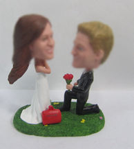 Personalized custom happiness wedding cake bobble heads
