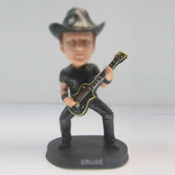 Personalized custom man with bass bobble heads