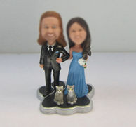 Personalized custom wedding cake bobbleheads