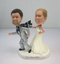 Customzed funny wedding cake bobbleheads