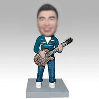 Personalized custom guitar player bobbleheads