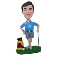 Personalized custom golfer figurines bobbleheads