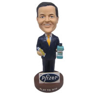 Personalized bobbleheads company bonus with company products