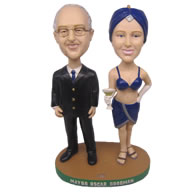Personalized mayor with Miss Etiquette bobbleheads