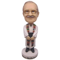 Personalized custom priest with holly bible bobbleheads