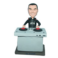 Male DJ player in black T-shirt bobblehead