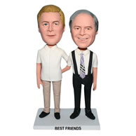 Two friends in white T-shirt bobblehead