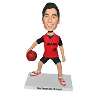 Basketball player bobblehead  in red sports wear
