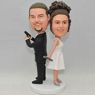 Personalized wedding cake topper bobbleheads