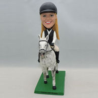 Custom brave girl bobblehead with a horse
