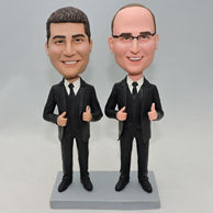 Custom best gift brother bobble head doll with same black suit