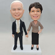 Custom sweet couple bobbleheads with hand in hand