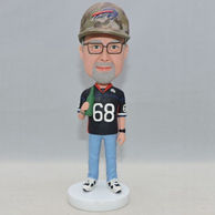 Custom men bobbleheads with a bottle of water on his hand