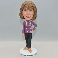 Custom women bobbleheads with flowers on the clothes