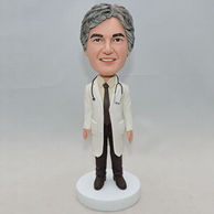 Personalized men doctor bobble head doll with stethophone hang around neck