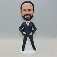Custom men bobbleheads with western-style clothes