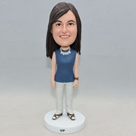 Normal standing women bobbleheads hung a necklace