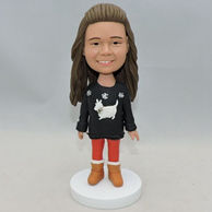 Custom cute little girl bobblehead with beautiful clothes