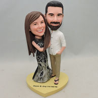 Sweet couple bobblehead for wedding anniversary and lady with fishtail skirt