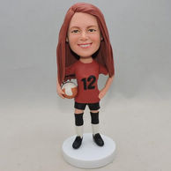 Peronalized volleyball player bobbleheadswith red shirt
