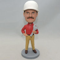 Professional builder bobblehead with leisure outfit