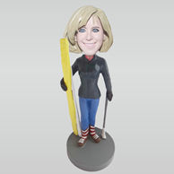 Personalized custom Skiing Women bobbleheads