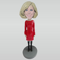 Personalized custom red skirts bobble heads