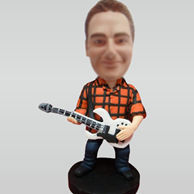 Custom man with guitar bobblehead doll