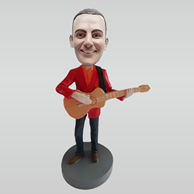Custom man with guitar bobblehead dolls
