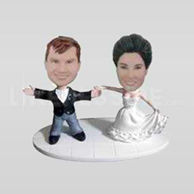 Personalized wedding bobblehead cake topper-10688