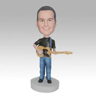 Personalized custom man and guitar bobblehead dolls