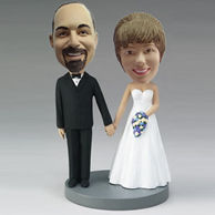 Personalized custom wedding cake bobble heads