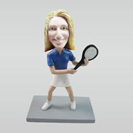 Personalized custom female Tennis bobbleheads