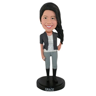 The smile of a woman custom bobbleheads