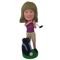 Custom  the golf woman bobble heads