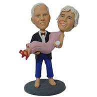 Custo the pair of husband and wifem bobble heads