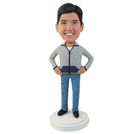Custom man rested on his hip bobbleheads