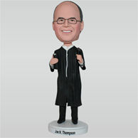 Priest in black long gown holding the bible custom bobbleheads