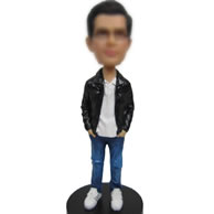 Bobbleheads of blue jeans