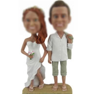 Personalized Custom bobbleheads of Beach wedding
