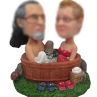 Personalized Custom bobbleheads of Couple sauna