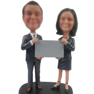 Personalized Custom bobbleheads with black clothes